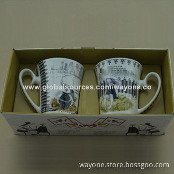 12oz mug set in lay box, popular shape, love design, suitable for gift